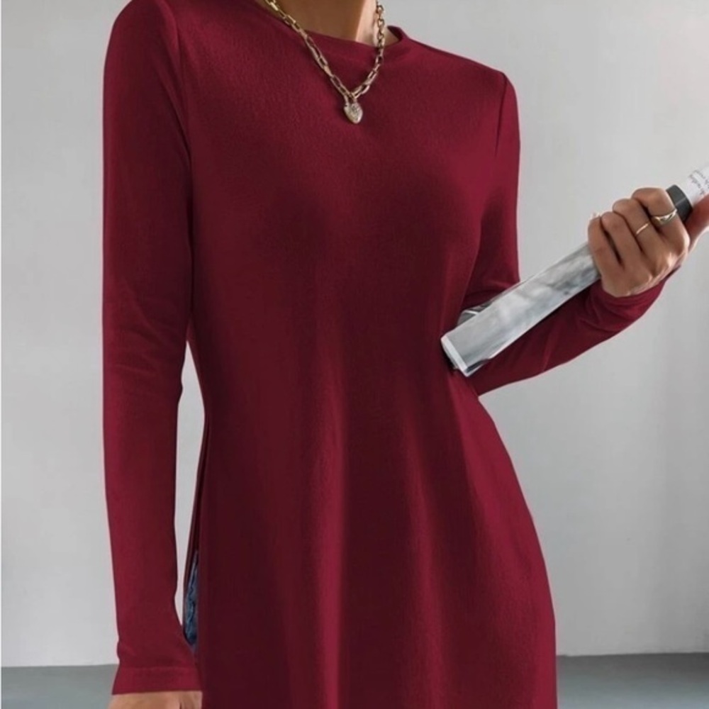 🌸S33 - SHEIN Essence Solid Hem Long Tee♥️